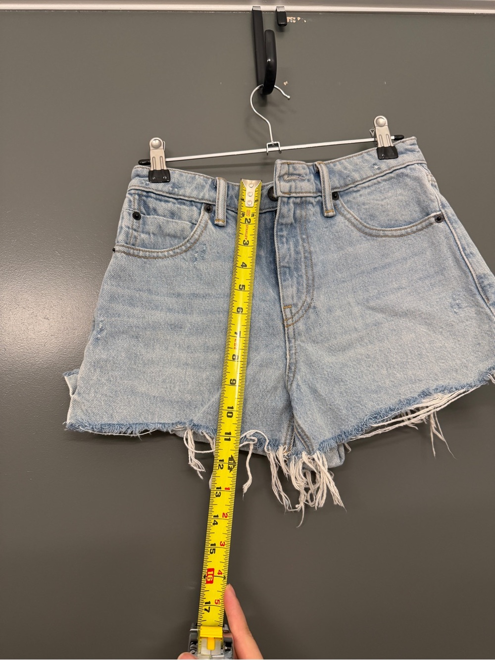 Alexander Wang Light Blue Distressed Denim Shorts size 24